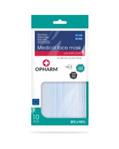 Opharm Kirurgisk munnbind Type 2R - Blå - 10 stk