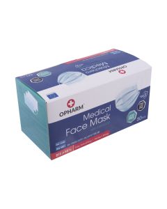 Opharm Kirurgisk munnbind Type 2R - Blå - 50 stk
