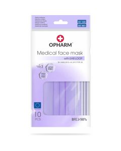 Opharm Kirurgisk munnbind Type 2R - Lilla - 10 stk