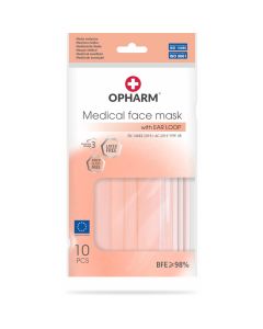 Opharm Kirurgisk munnbind Type 2R - Pastelloransje - 10 stk