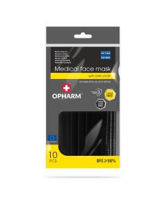 Opharm Kirurgisk munnbind Type 2R - Svart - 10 stk