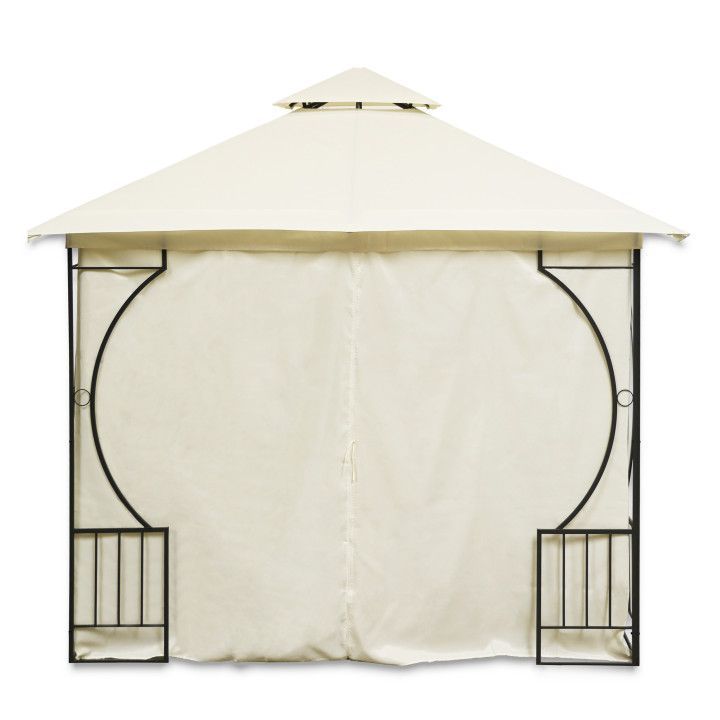 Paviljong med vegger, 3x3m, Offwhite