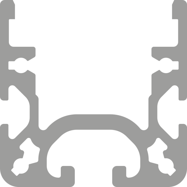 Aluminiumsprofil 40x40mm for rulleskinner - Spor 8