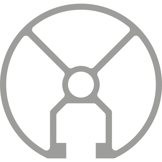 Aluminiumsprofil D = 45 mm, 1 x Spor 8